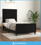 Okvir za krevet s uzglavljem crni 80x200 cm baršunasti - NOVO