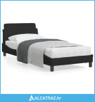 Okvir za krevet s uzglavljem crni 90x200 cm baršunasti - NOVO
