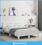 Okvir za krevet s uzglavljem i LED svjetlima bijeli 120x190 cm - NOVO