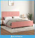Okvir za krevet s uzglavljem ružičasti 180x200 cm baršunasti - NOVO