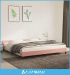 Okvir za krevet s uzglavljem ružičasti 200x200 cm baršunasti - NOVO