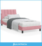 Okvir za krevet s uzglavljem ružičasti 80x200 cm baršunasti - NOVO