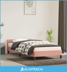 Okvir za krevet s uzglavljem ružičasti 90x200 cm baršunasti - NOVO