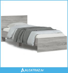 Okvir za krevet s uzglavljem siva boja hrasta 90x190 cm drveni - NOVO
