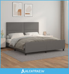 Okvir za krevet s uzglavljem sivi 180x200 cm od umjetne kože - NOVO