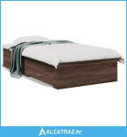 Okvir za krevet s uzglavljem smeđa boja hrasta 100x200cm drveni - NOVO