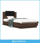 Okvir za krevet s uzglavljem smeđa boja hrasta 90x200 cm drveni - NOVO
