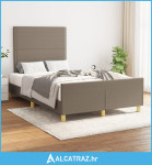 Okvir za krevet s uzglavljem smeđesivi 120x200 cm od tkanine - NOVO