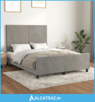 Okvir za krevet s uzglavljem svjetlosivi 140x190 cm baršunasti - NOVO