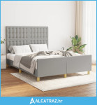 Okvir za krevet s uzglavljem svjetlosivi 140x190 cm od tkanine - NOVO