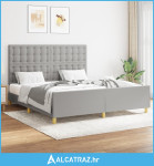 Okvir za krevet s uzglavljem svjetlosivi 160x200 cm od tkanine - NOVO