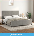 Okvir za krevet s uzglavljem svjetlosivi 180x200 cm baršunasti - NOVO