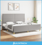 Okvir za krevet s uzglavljem svjetlosivi 200x200 cm od tkanine - NOVO
