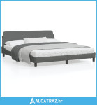 Okvir za krevet s uzglavljem tamnosivi 180 x 200 cm od tkanine - NOVO