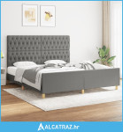 Okvir za krevet s uzglavljem tamnosivi 180 x 200 cm od tkanine - NOVO