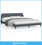 Okvir za krevet s uzglavljem tamnosivi 180x200 cm baršunasti - NOVO