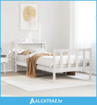 Okvir kreveta bez madraca bijeli 75 x 190 cm masivna borovina - NOVO