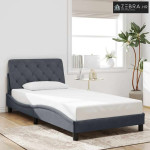 Okvir kreveta bez madraca tamnosivi 100x203 cm baršunasti - Tamno siva