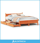 Okvir kreveta bez madraca voštano smeđi 120x190 cm od borovine - NOVO