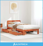 Okvir kreveta bez madraca voštano smeđi 75 x 190 cm od borovine - NOVO