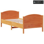 Bed Frame Smeđa 90 x 190 cm Solid pine wood and plywood slats - Voštan