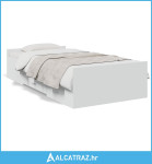 Okvir kreveta s ladicama bijeli 90 x 190 cm konstruirano drvo - NOVO