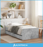 Okvir kreveta s ladicama boja betona 75 x 190 cm za jednu osobu - NOVO
