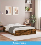 Okvir kreveta s ladicama boja hrasta 150x200 cm drveni - NOVO