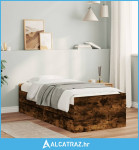 Okvir kreveta s ladicama boja hrasta 75 x 190 cm za jednu osobu - NOVO