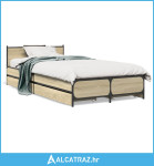 Okvir kreveta s ladicama boja hrasta sonome 75x190 cm drveni - NOVO