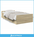 Okvir kreveta s ladicama boja hrasta sonome 75x190 cm drveni - NOVO