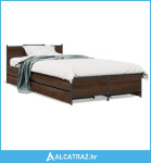 Okvir kreveta s ladicama boja smeđeg hrasta 90x190 cm drveni - NOVO