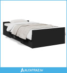 Okvir kreveta s ladicama crni 75 x 190 cm konstruirano drvo - NOVO