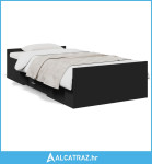 Okvir kreveta s ladicama crni 90 x 200 cm konstruirano drvo - NOVO