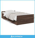 Okvir kreveta s ladicama oja smeđeg hrasta 75x190 cm drveni - NOVO