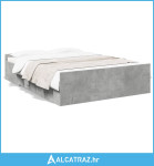 Okvir kreveta s ladicama siva boja betona 120x200 cm drveni - NOVO