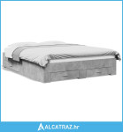 Okvir kreveta s ladicama siva boja betona 140 x 200 cm drveni - NOVO