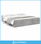 Okvir kreveta s ladicama siva boja betona 180x200 cm drveni - NOVO
