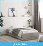 Okvir kreveta s ladicama siva boja hrasta 90 x 190 cm drveni - NOVO
