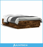 Okvir kreveta s LED svjetlima boja hrasta 160 x 200 cm drveni - NOVO