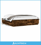 Okvir kreveta s LED svjetlima boja hrasta 180 x 200 cm drveni - NOVO