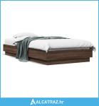 Okvir kreveta s LED svjetlima boja smeđeg hrasta 90 x 190 cm - NOVO