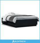 Okvir kreveta s LED svjetlima crni 135 x 190 cm drveni - NOVO