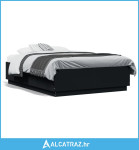 Okvir kreveta s LED svjetlima crni 140 x 190 cm drveni - NOVO
