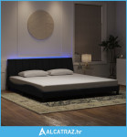Okvir kreveta s LED svjetlima crni 200 x 200 cm baršunasti - NOVO