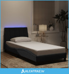 Okvir kreveta s LED svjetlima crni 90 x 200 cm baršunasti - NOVO