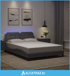 Okvir kreveta s LED svjetlima sivi 140 x 190 cm od umjetne kože - NOVO