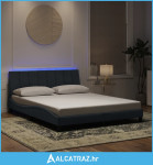 Okvir kreveta s LED svjetlima tamnosivi 160 x 200 cm baršunasti - NOVO