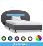 Okvir kreveta s LED svjetlima od umjetne kože sivi 90 x 200 cm - NOVO