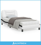 Okvir kreveta s LED svjetlom bijelo-crni 90x200 cm umjetna koža - NOVO